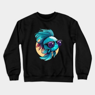 COOL BETTA FISH WITH SUNGLASSES Crewneck Sweatshirt